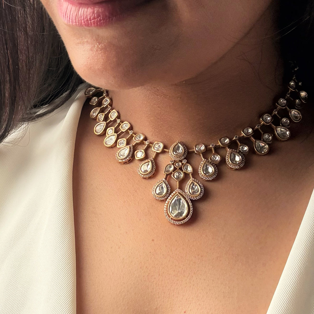 Eshi Polki Designer Necklace Set