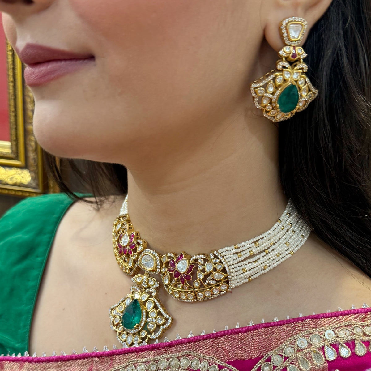 Naina Polki Designer Choker Set