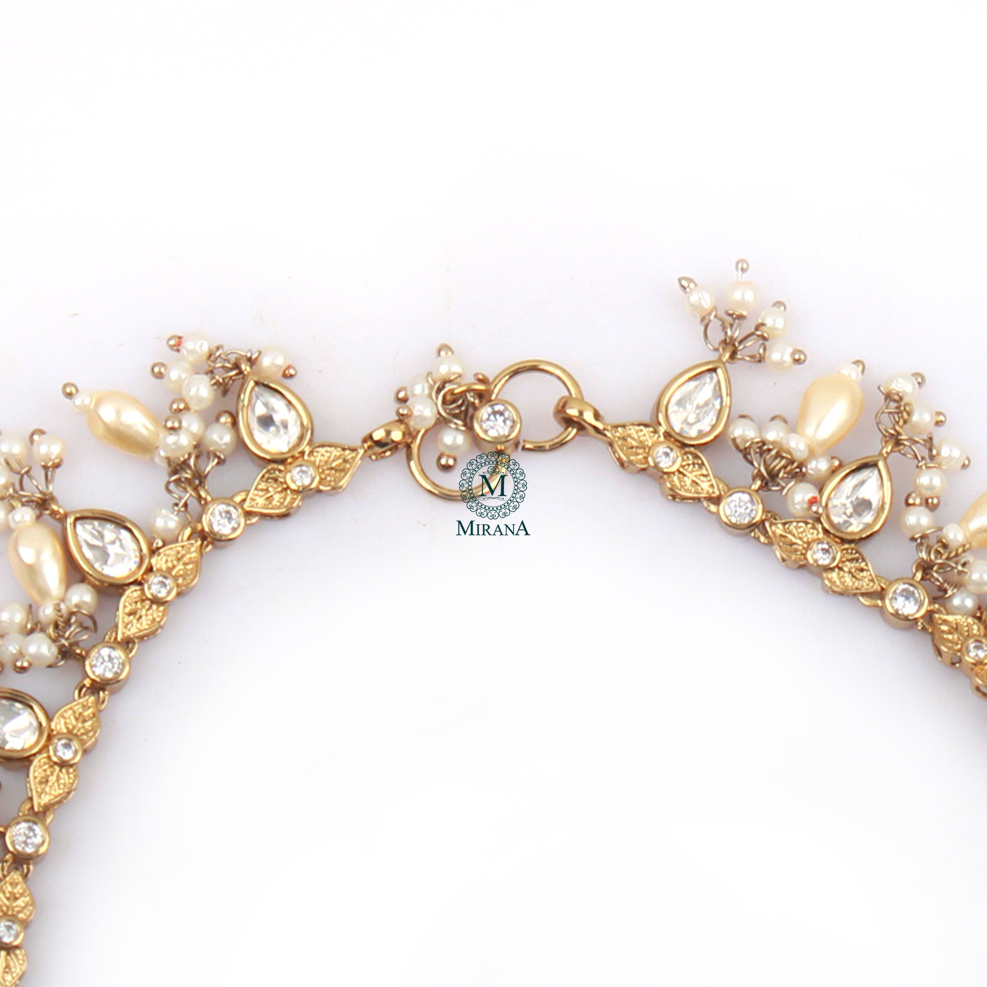 Parthika Pearl Polki Designer Anklets