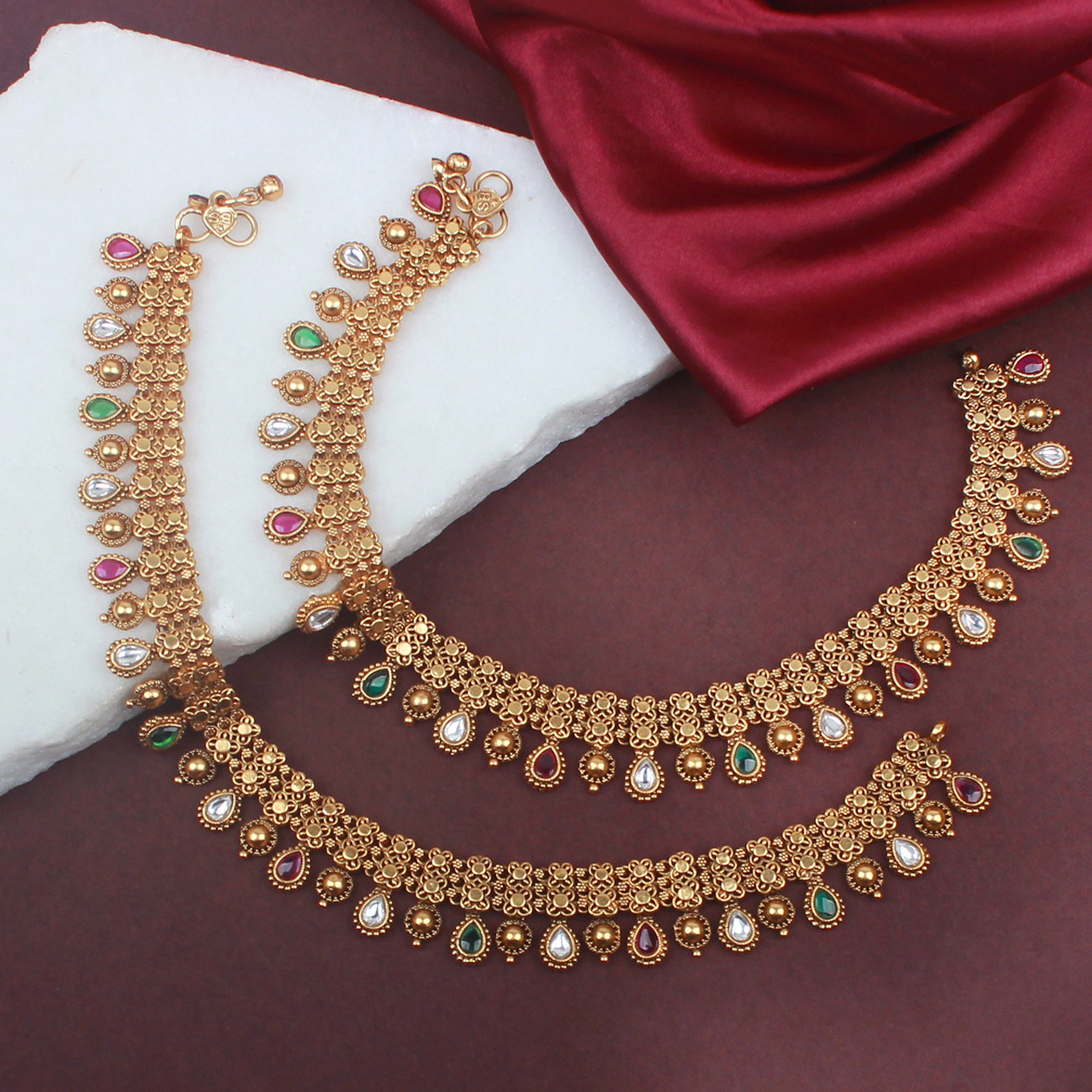 Meenakshi Antique Anklets