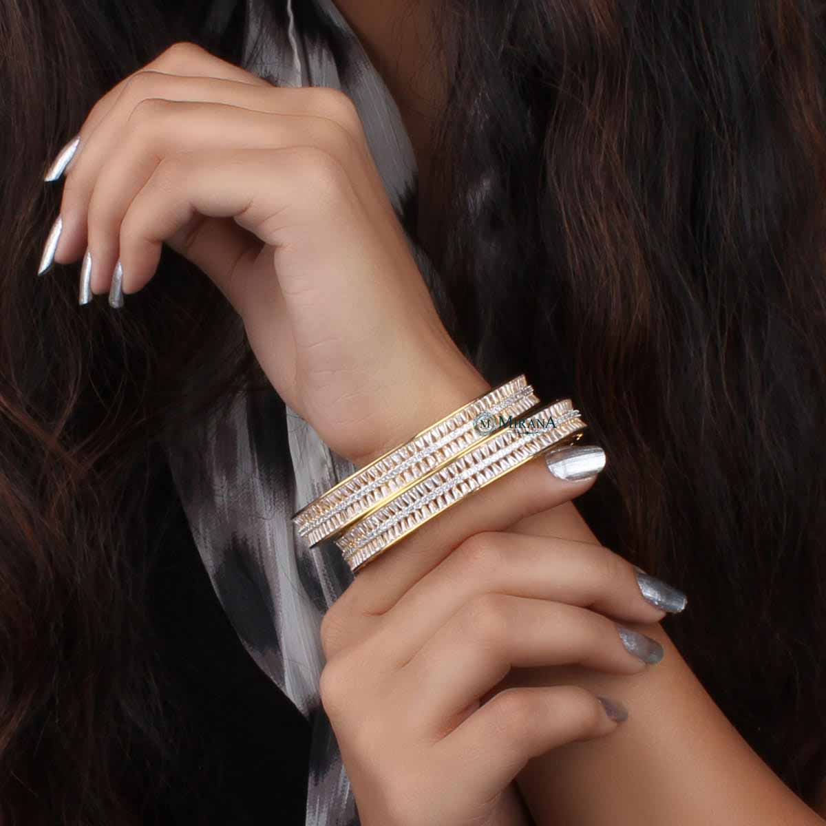 Tapered Baguette CZ Bangles