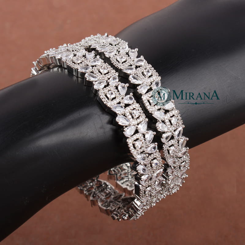 Cushion Cut Mixed Pear Cut Bangles