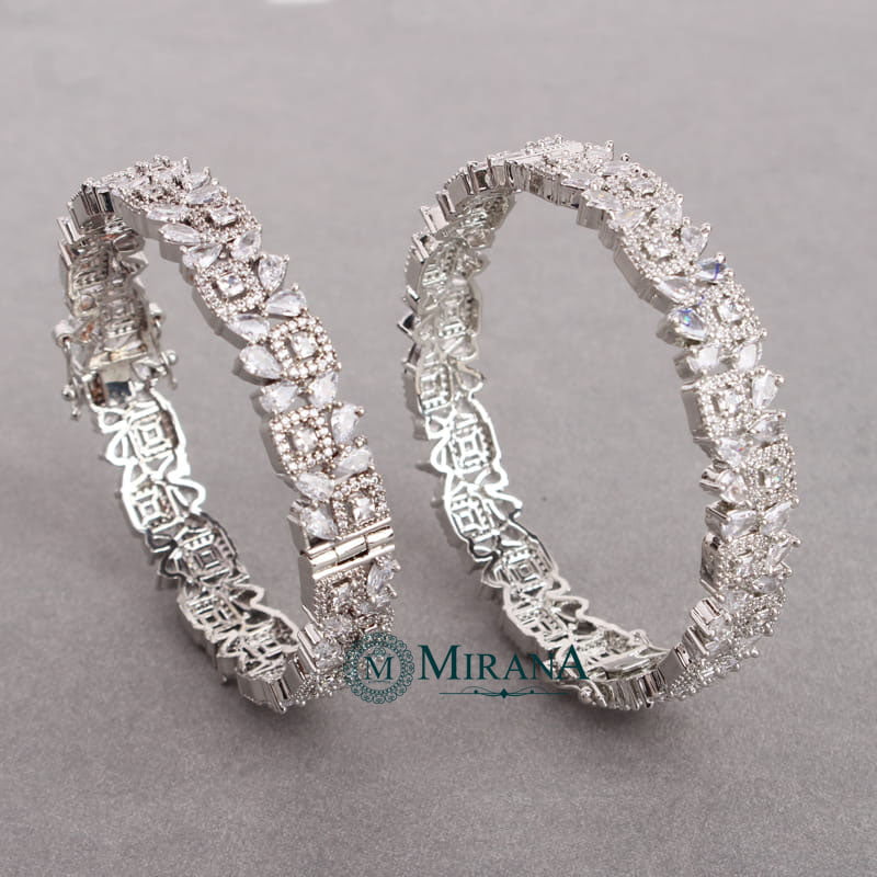 Cushion Cut Mixed Pear Cut Bangles