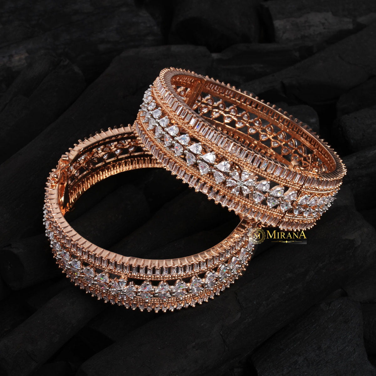 Broad Pear Cut Designed Bangles