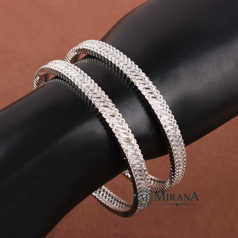 CZ Baguette Sleek Bangles