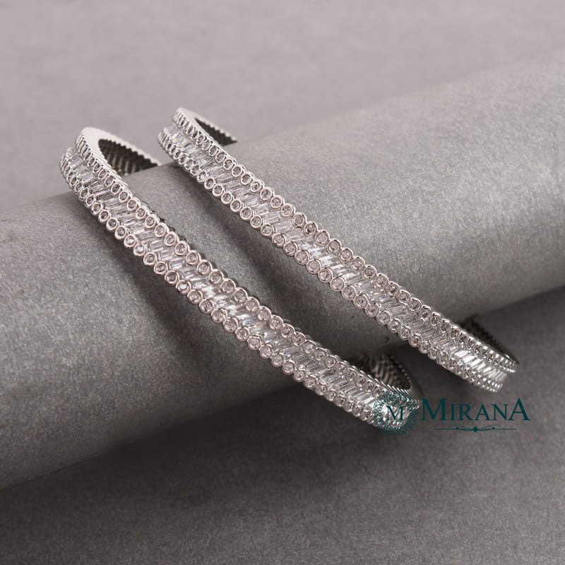 CZ Baguette Sleek Bangles