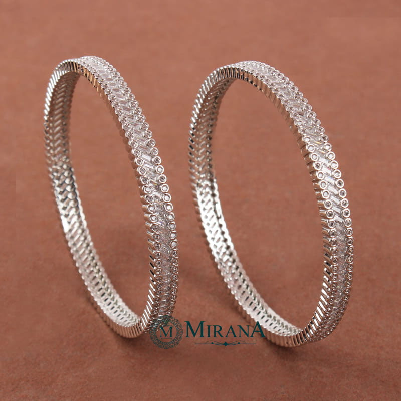 CZ Baguette Sleek Bangles