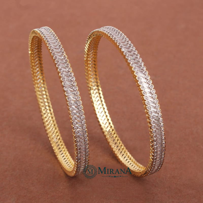 CZ Baguette Sleek Bangles