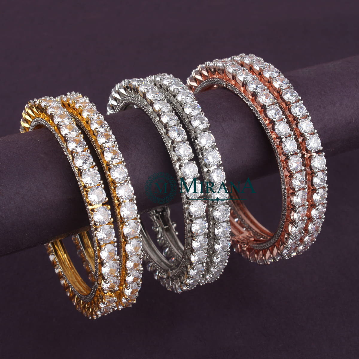 Amey Solitaire Look Bangles