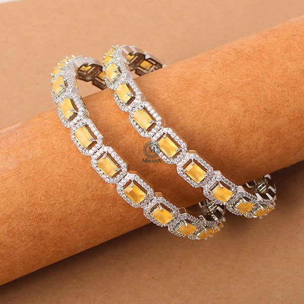 Octo Yellow Colour Designer Bangles