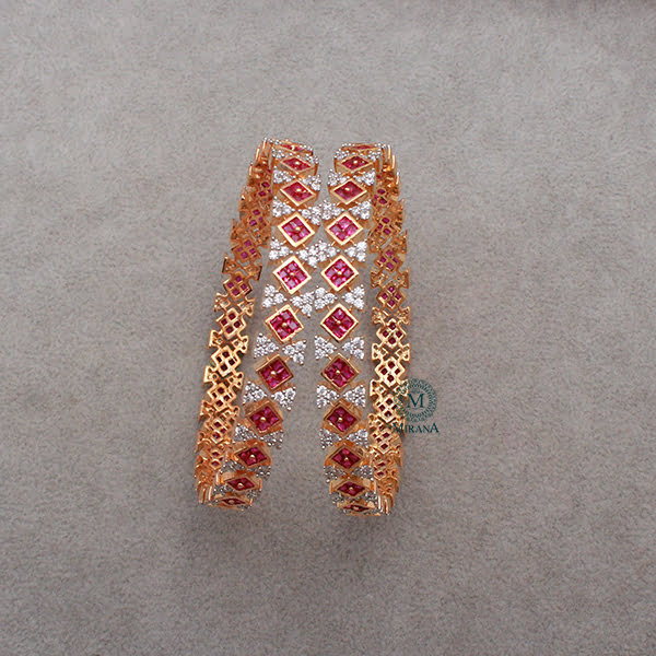 Annie Ruby CZ Designer Bangles