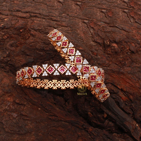 Annie Ruby CZ Designer Bangles