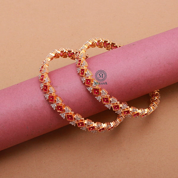 Annie Ruby CZ Designer Bangles