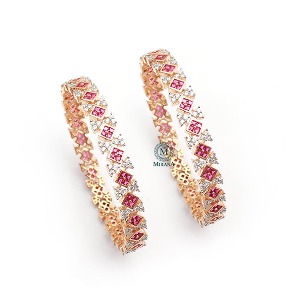 Annie Ruby CZ Designer Bangles