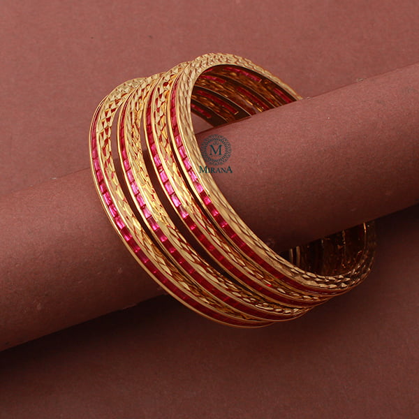 Lucia Ruby CZ Designer Bangles