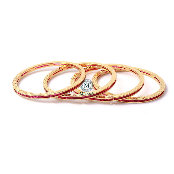 Lucia Ruby CZ Designer Bangles