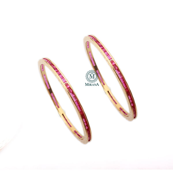 Lucia Ruby CZ Designer Bangles