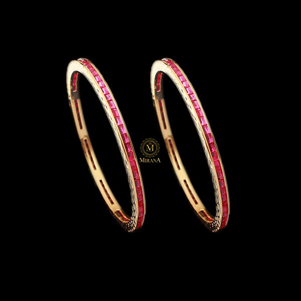 Lucia Ruby CZ Designer Bangles