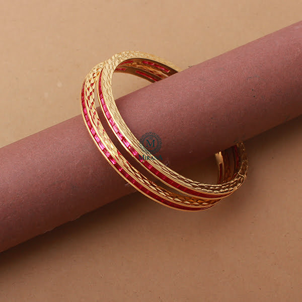 Lucia Ruby CZ Designer Bangles