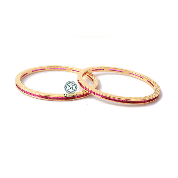 Lucia Ruby CZ Designer Bangles