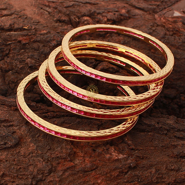 Lucia Ruby CZ Designer Bangles