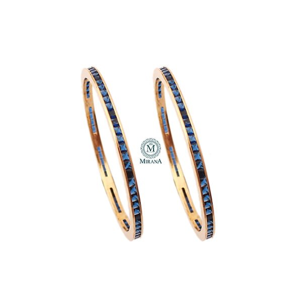 Nova Sapphire Blue CZ Designer Bangles