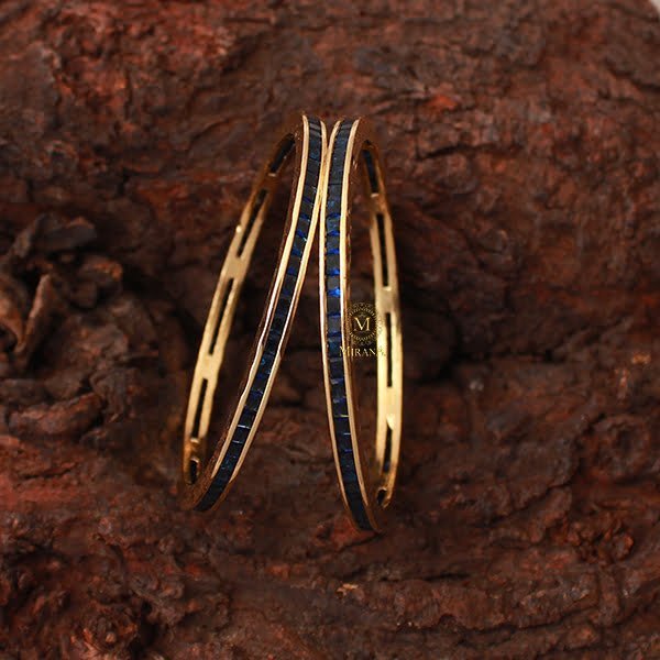 Nova Sapphire Blue CZ Designer Bangles