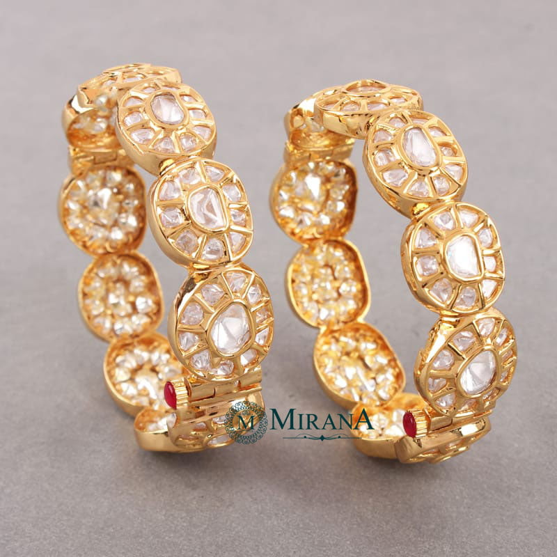 Uncut Cluster Polki Bangles