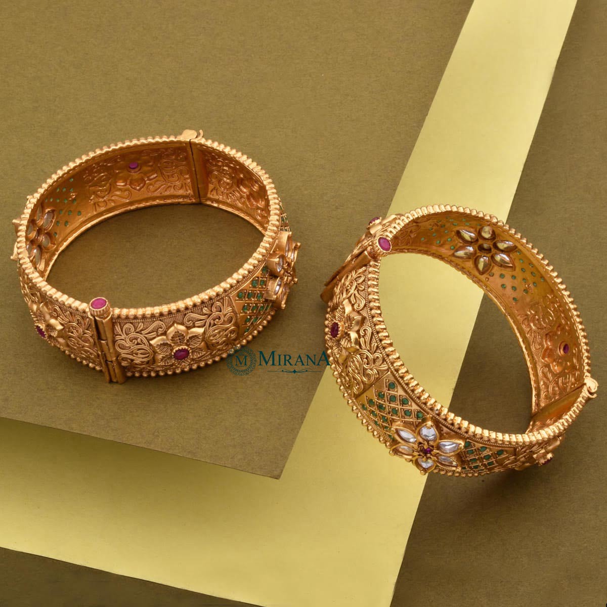 Ethnic Rajwadi Flower Pattern Bangles
