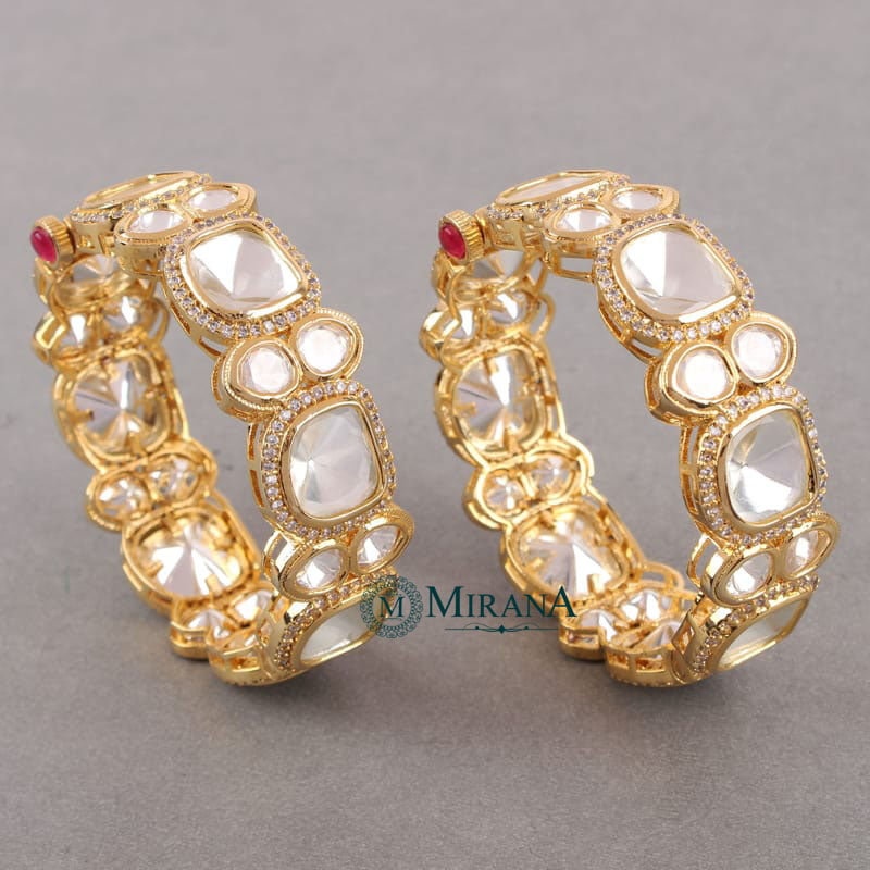 Big Polki Kundan Bangles