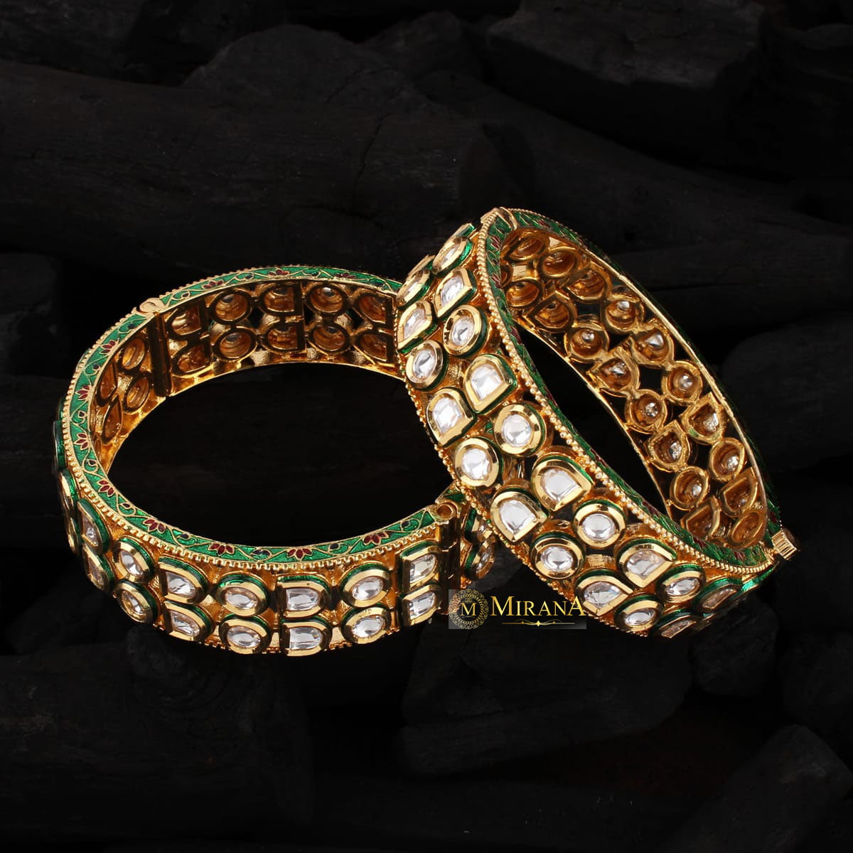 Double Layered Polki Kundan Bangles