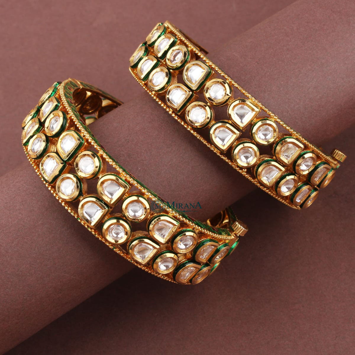 Double Layered Polki Kundan Bangles