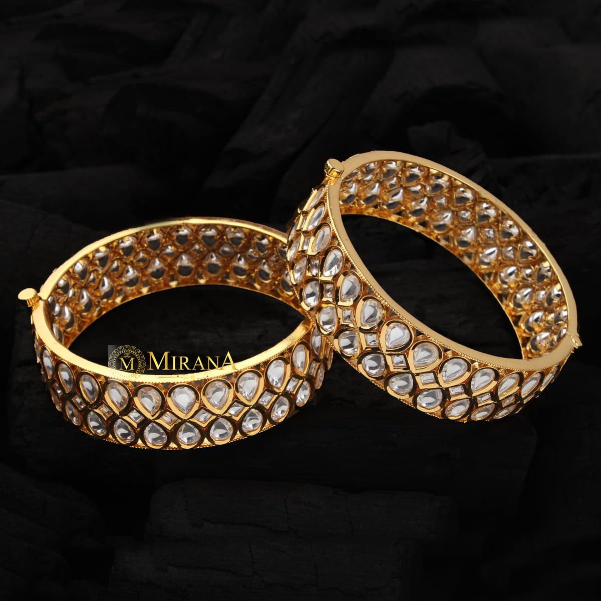 Kundan Drop Polki Bangles