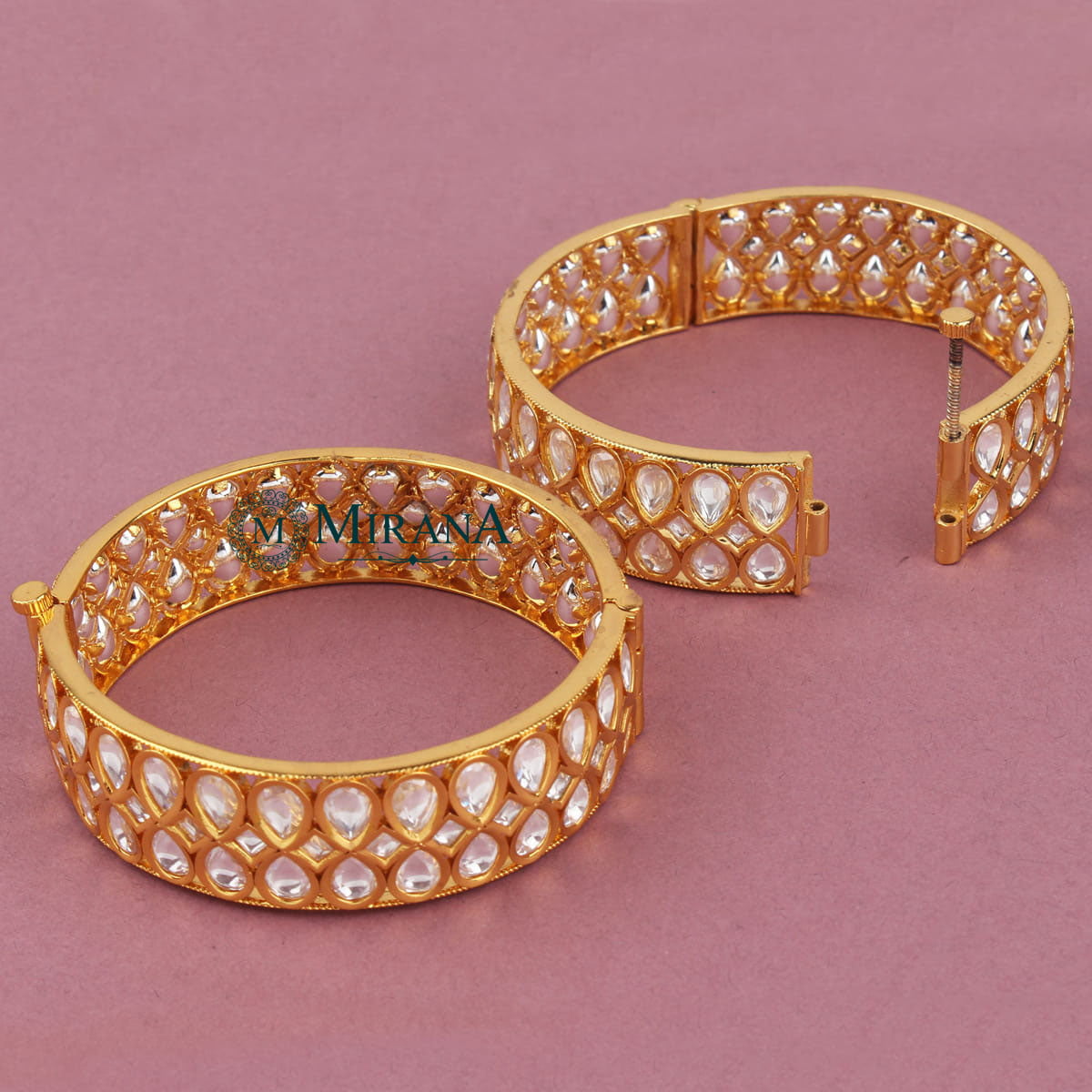 Kundan Drop Polki Bangles