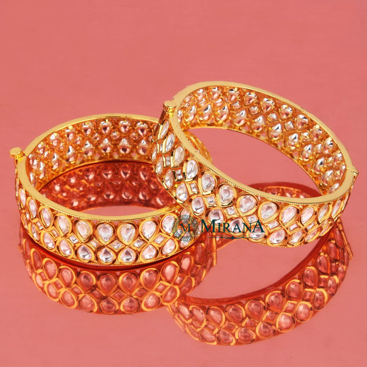 Kundan Drop Polki Bangles