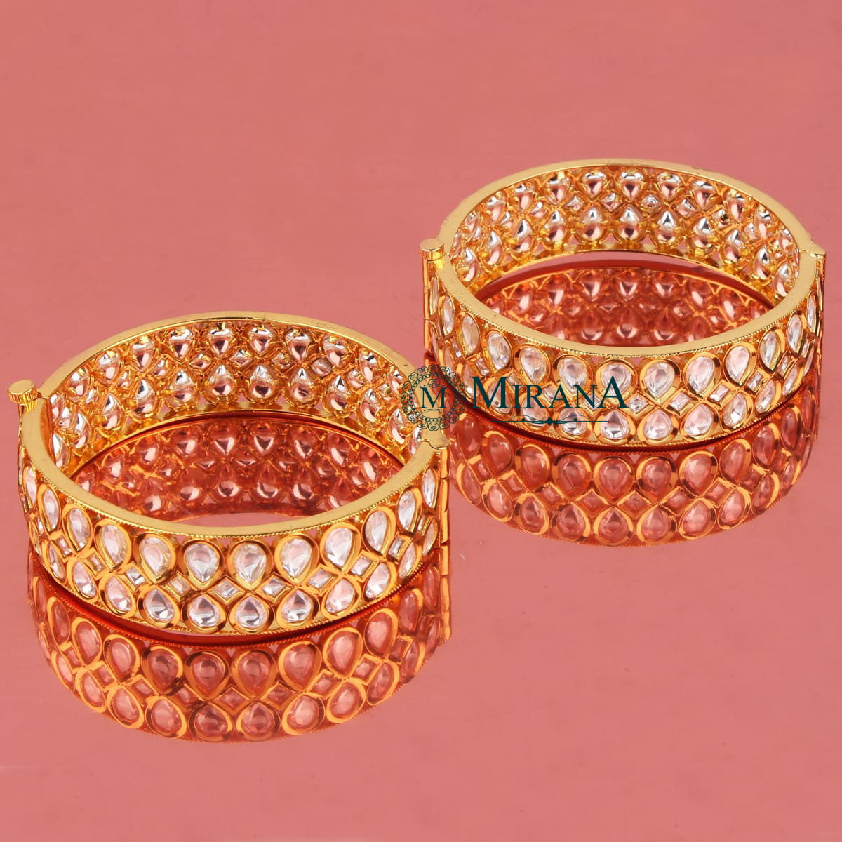 Kundan Drop Polki Bangles