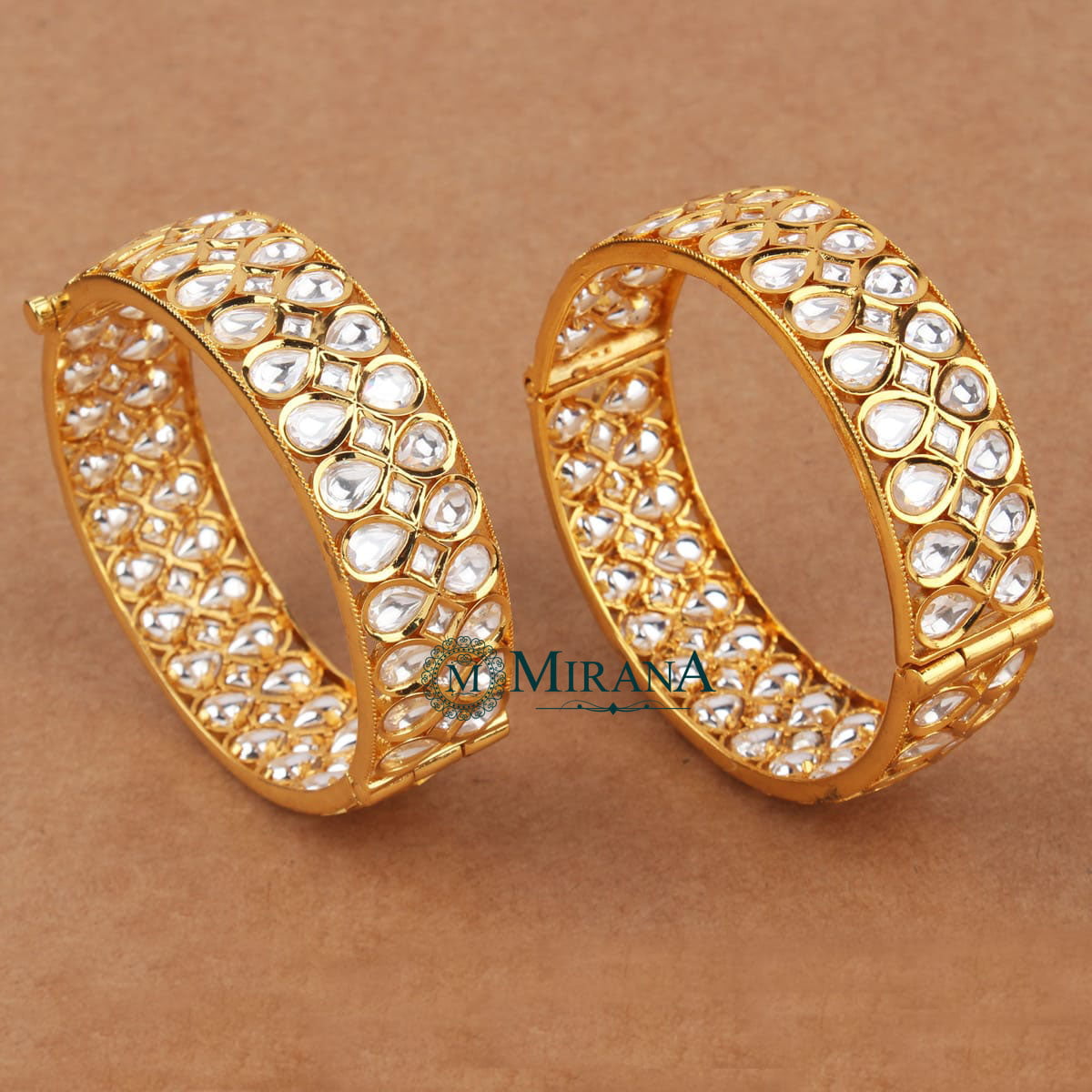Kundan Drop Polki Bangles