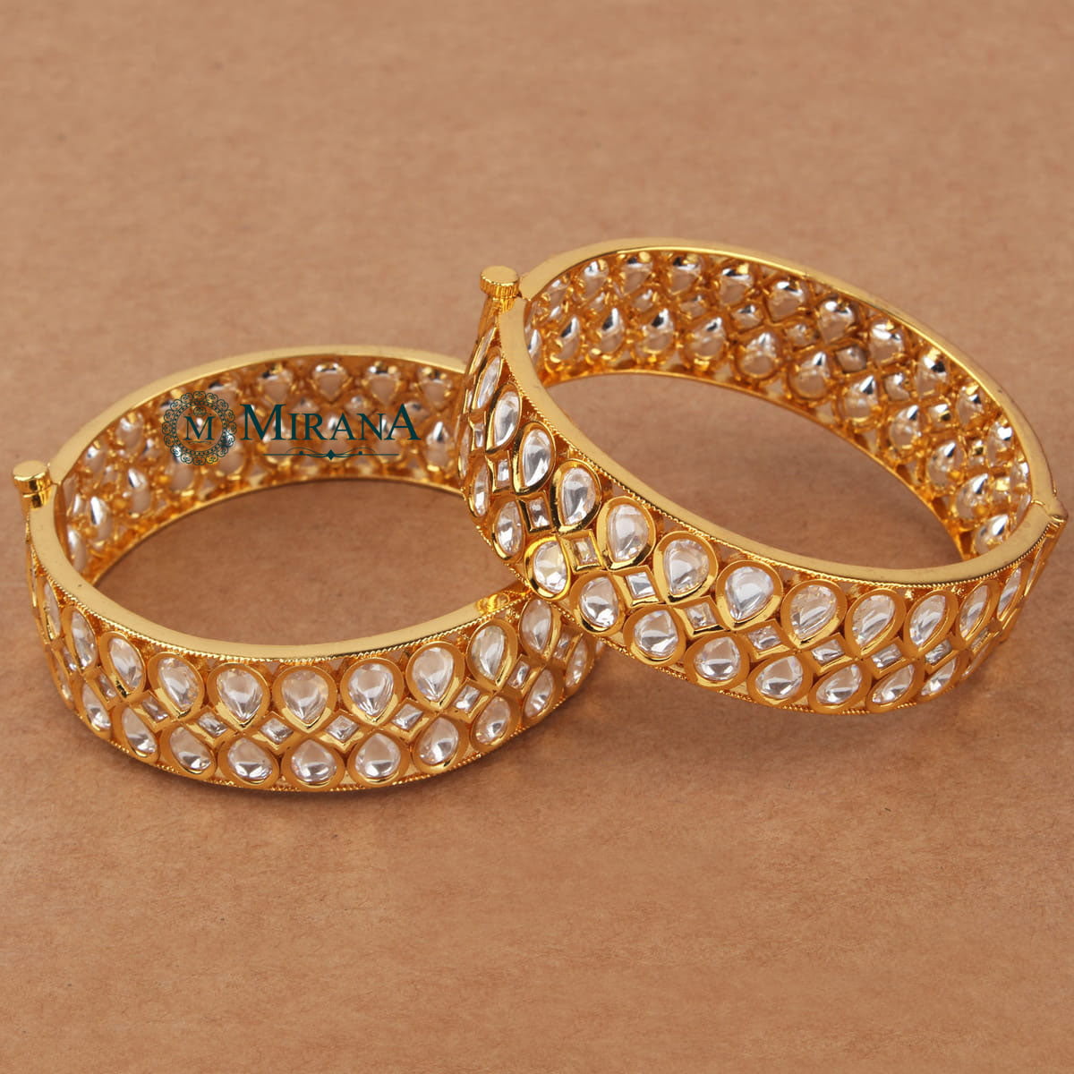 Kundan Drop Polki Bangles