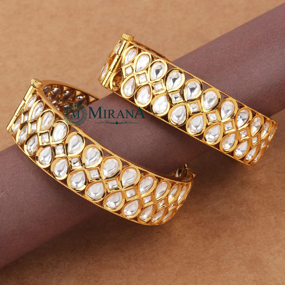 Kundan Drop Polki Bangles