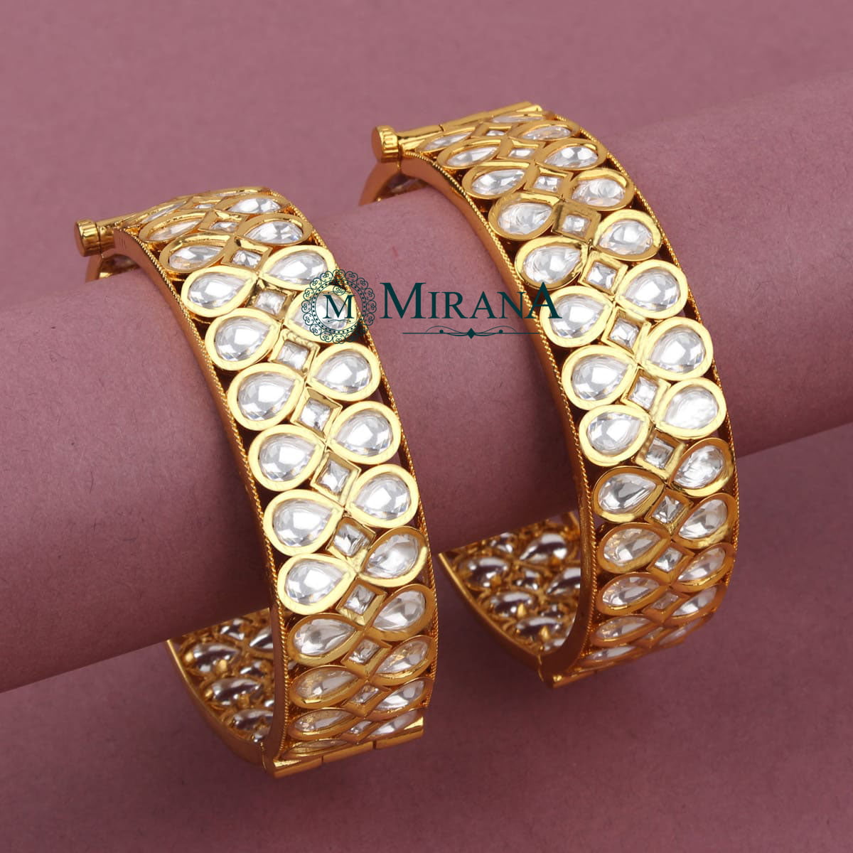 Kundan Drop Polki Bangles