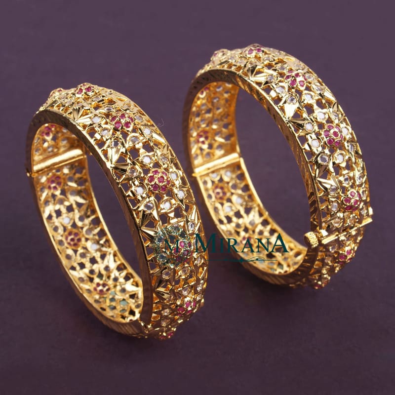 Yashika Ruby Colored Rajwadi Bangles