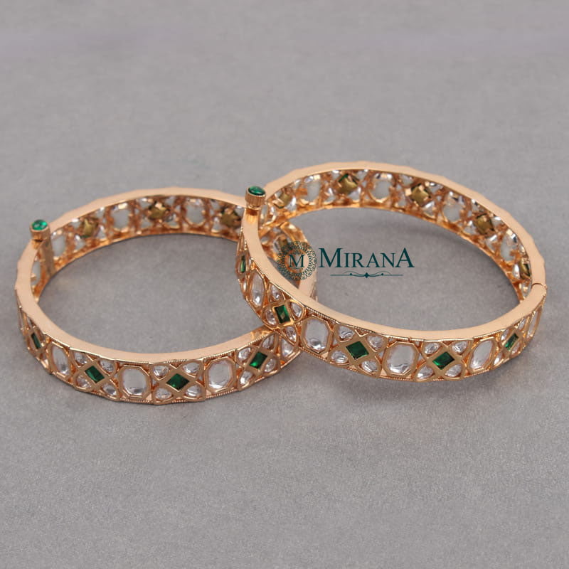 MJBK21K069-1-Trisha-Green-Colored-Polki-Bangles-Rose-Gold-Look-5.jpg