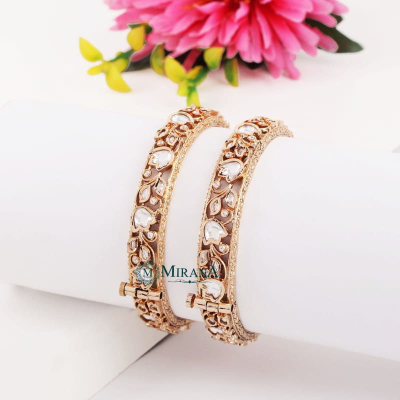 Neera Lotus Polki Bangles