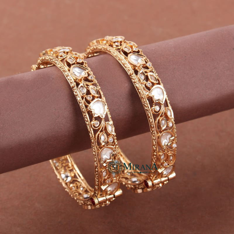 Neera Lotus Polki Bangles