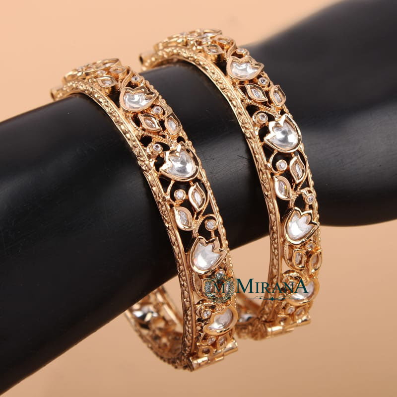 Neera Lotus Polki Bangles