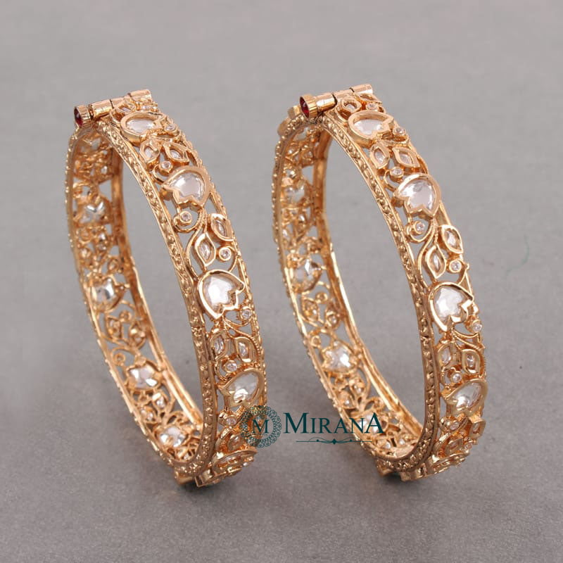 Neera Lotus Polki Bangles