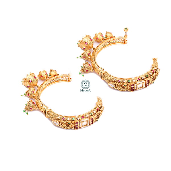 Ruhani Ruby Green Antique Designer Bangles