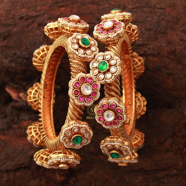 Rhysika Ruby Green Antique Designer Gokhru