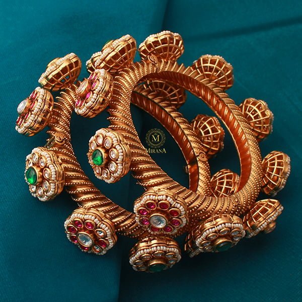 Rhysika Ruby Green Antique Designer Gokhru
