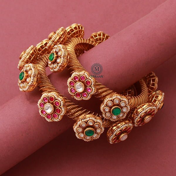 Rhysika Ruby Green Antique Designer Gokhru